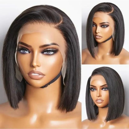 Short Bob Wig Transparent Lace Frontal Wigs Human Hair  Straight Bob Wigs Pre Plucked 13x4 Lace Front Wigs For Black Women