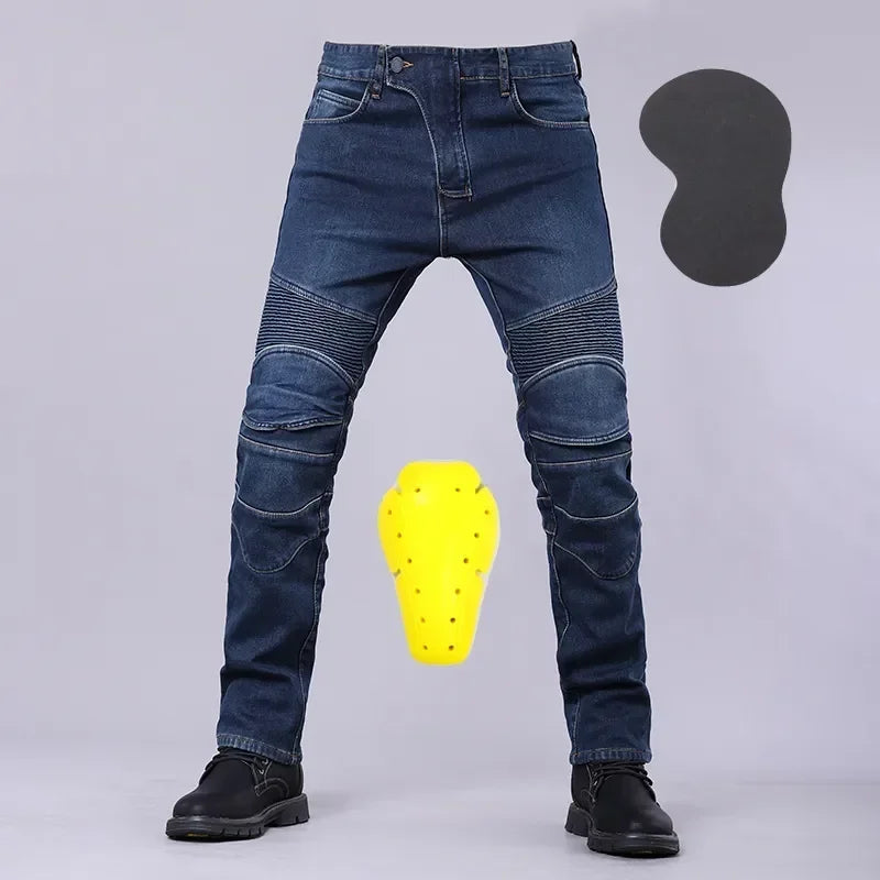 Calça Jeans Masculina para Moto, Antiderrapante, Resistente à Abrasão, para Todas as Condições Climáticas, Ajuste Clássico, Pronta para Corridas, Equipamento para Motociclistas