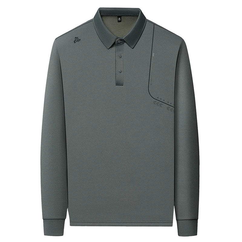 Luxury Quality Men's Polo Shirt Simple Solid Color Print Long Sleeve Autumn Lapel T-Shirt Business Casual Fashion Trend Menswear