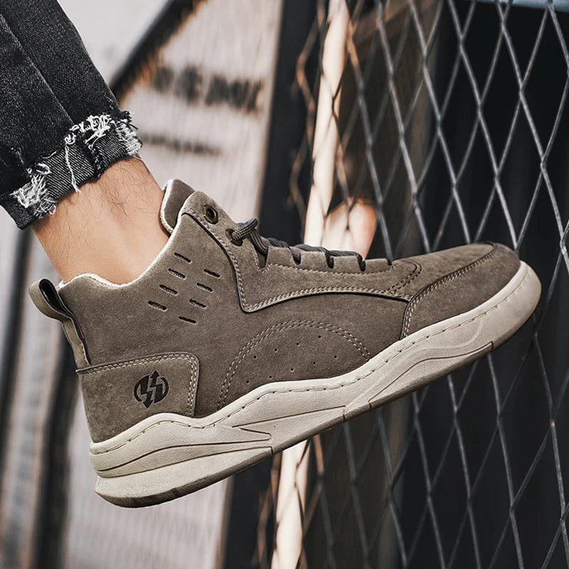 High Top Boots Men's Shoes Fashion Motorcycle Ankle Boots Shoes for Men Winter Boots Men's Sneakers Lace-Up Botas Hombre