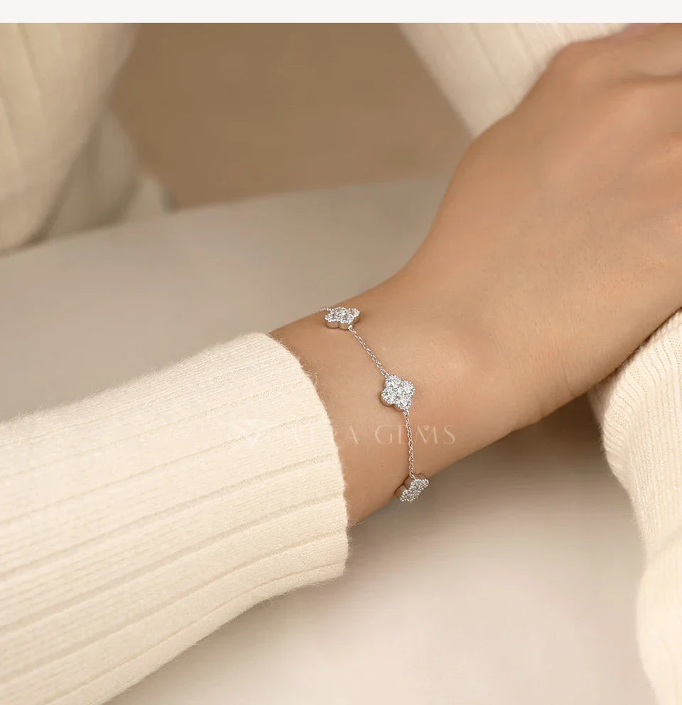 Moissanite Bracelets Women s925 Silver 18k Gold Adjustable Extension Chain Lucky Dainty Stackable Jewelry Birthday Gift