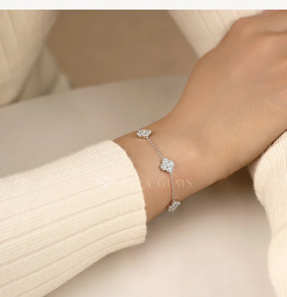 Moissanite Bracelets Women s925 Silver 18k Gold Adjustable Extension Chain Lucky Dainty Stackable Jewelry Birthday Gift