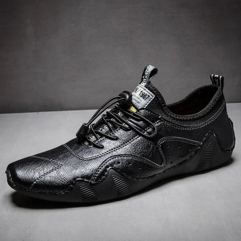 Leather Casual Sneakers for Men Driving Shoes 2024 New Fashion In Waterproof Men Doug Luxury Dress Loafers Shoes Footwear ﻿