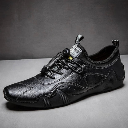 Leather Casual Sneakers for Men Driving Shoes 2024 New Fashion In Waterproof Men Doug Luxury Dress Loafers Shoes Footwear ﻿