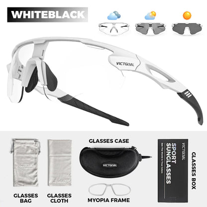 Photochromic Cycling Sunglasses for Men Women Sports UV400 Protection Bicycle Eyewear MTB Mountain Road Bike Eyeglass