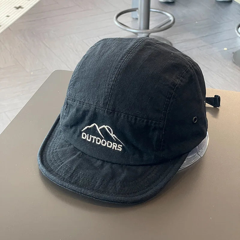Japanese 5 Panel Short Brim Soft Baseball Cap Women Men Street Sunshade Student Outdoor Lightweight Sports Running Cap