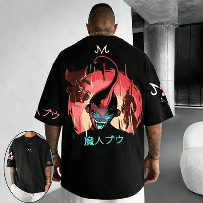 T-shirt Summer New Majin Buu Co Branded Unisex Harajuku Oversized Loose Casual Parent-child Short Sleeved