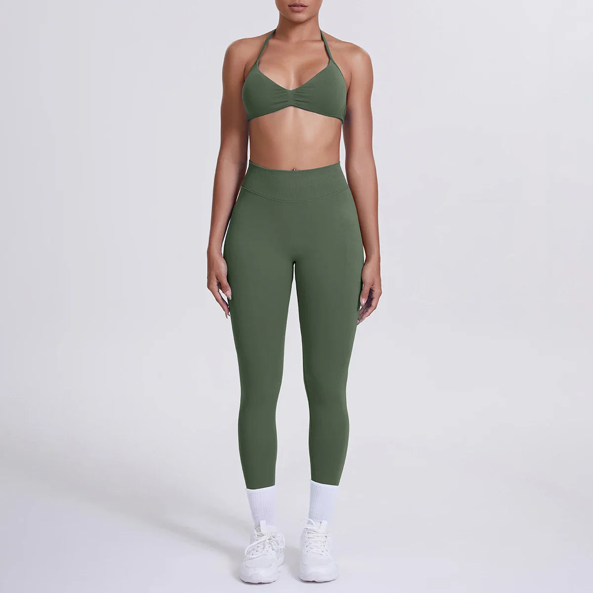 Women 2pcs Patchwork Sport Yoga Suit Training Sleeveless Sport Gym Tops Tummy Control Slimming Booty Leggings Yoga Suit Sports