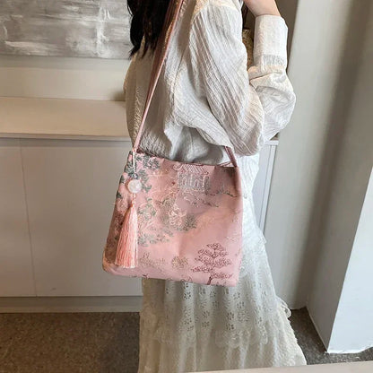 Hot Selling Chinese Style Embroidered Fashionable Women's Shoulder Bag 2026 Summer New Trend Large Capacity Handbag