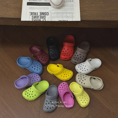 Toddler Little Big Kids Clogs Boys Girls Slip on Slippers with Adjustable Strap Slide Sandals Children Cushioned Garden Shoes