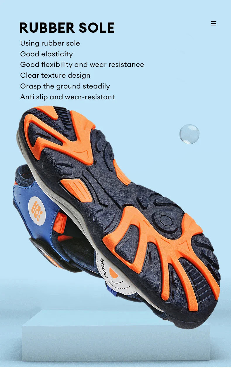 Kids Sports Sandals Breathable Mesh Lightweight Non-Slip Comfortable Outdoor Summer Shoes for Boys and Girls Quick-Dry Design