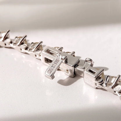 3mm Full Heart Cut Moissanite Bracelet 100% S925 Sterling Silver Plated 18K Gold for Women Party Fine Jewelry Gift