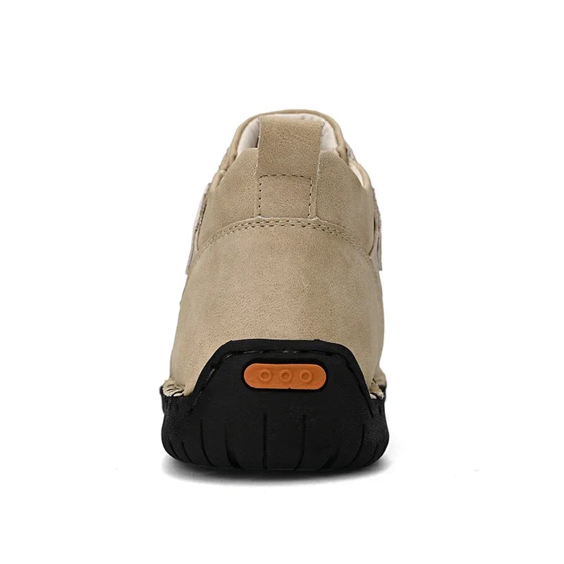 Handmade Leather Casual Men Shoes Design Sneakers Man Breathable Leather Shoes Men Ankle Boots Outdoor