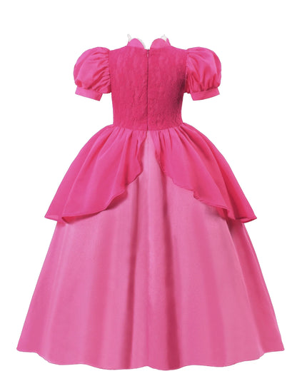 Vestido de Luxo Princesa Branca de Neve com Capa para Meninas Fantasia Infantil Cosplay de Fada Roupa de Carnaval para Crianças Vestido de Halloween
