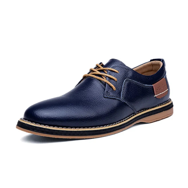 Genuine Leather Men Dress Shoes Oxfords Brogue Lace Up Italian Mens Casual Shoes Luxury Brand Moccasins Loafers Plus Size 38-48