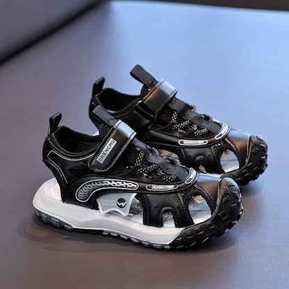 Kids Closed-Toe Sport Sandals, Breathable Mesh Non-Slip Summer Shoes for Boys, Lightweight Casual Beach Hiking Sandals Children