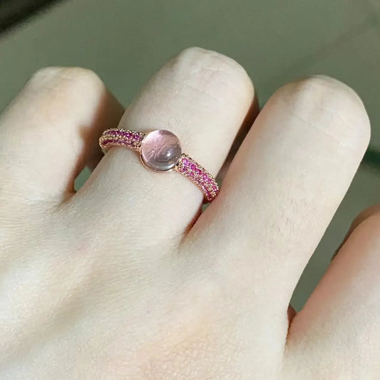 6mm Round Candy Style Ring for Women 33 Colors Purple Zircon Crystal Inlay Jewelry Birthday Gift
