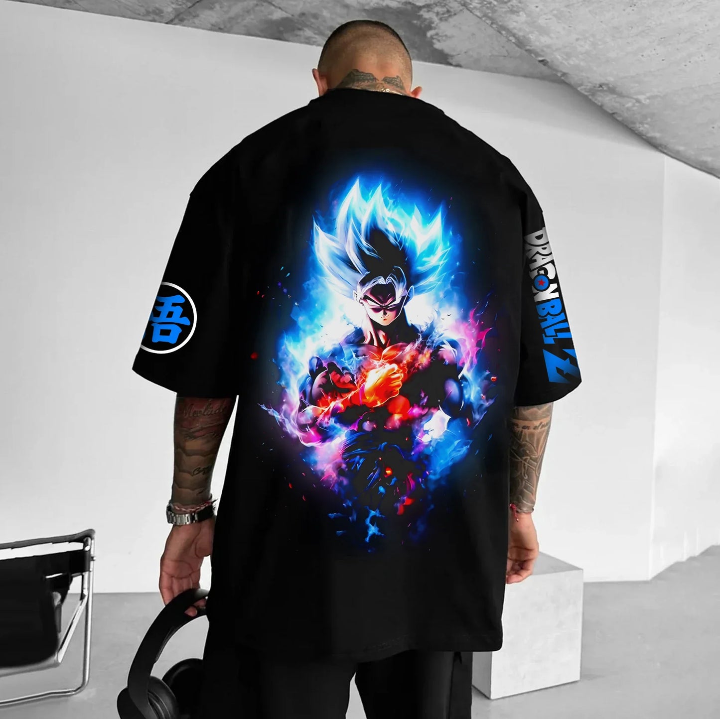 Animation Lianprint T-Shirt Summer New Men's Clothing Street Hip Hop Loose Casual Versatile Short Sleeve Top