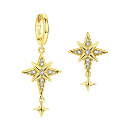 925 Sterling Silver Multi Layer Starry Tassel Drop Earrings Women Earrings Charm Trend Versatile Party Jewelry Gifts