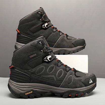 High-Top Men Hiking Boot Winter Outdoor Shoes Lace-Up Non-slip Sports Casual Trekking Boots Man Suede Warm Shoes