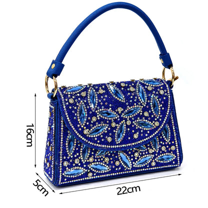 Conjunto Elegante de Sapatos e Bolsa Femininos Nigerianos de Bico Fino para Festa, Scarpins Luxuosos com Strass para Ocasiões Especiais