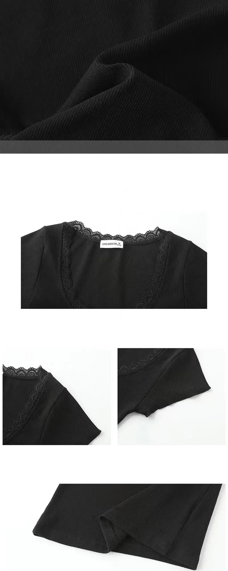 Y2k Lace Patchwork Crop T-shirt Women Vintage Streetwear Sexy Slim U Neck Tops Female Harajuku Korean Bow Chic Bottoming Tees