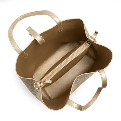 Solid Color Women's Bucket Bag Classic Luxury Letter Printing Simple Commuting Large Capacity Women's Handbag