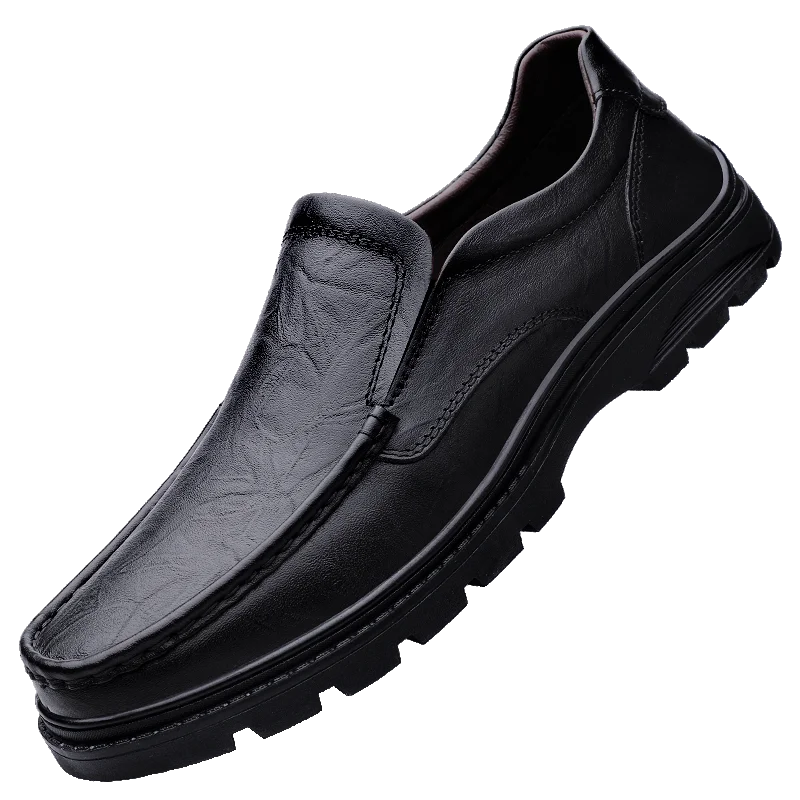 2025 New Summer Leather Shoes, Soft-soled Height-increasing Commuting and Patrol Shoes, High-end Handmade Leather Shoes for Men