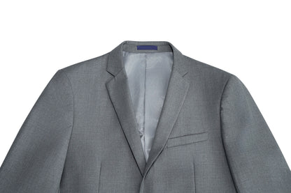 3pcs Men's Classic Solid Color Suit Set Long Sleeve Blazer with Button Details Non-Stretch Fabric Regular Fit for All Seasons