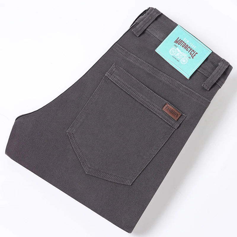 2026 new Cotton Elastic Men's Jeans Spring Fitted Straight Business Casual Trousers Soft Comfortable Fashion Korean Denim Pants
