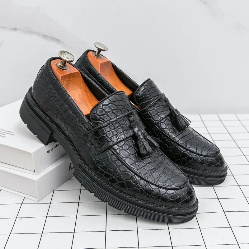 Formal Shoes For Men Fashion Casual Leather Loafers Male Slip On Business Leather Shoes Men's Dress Shoes Party Office Loafers