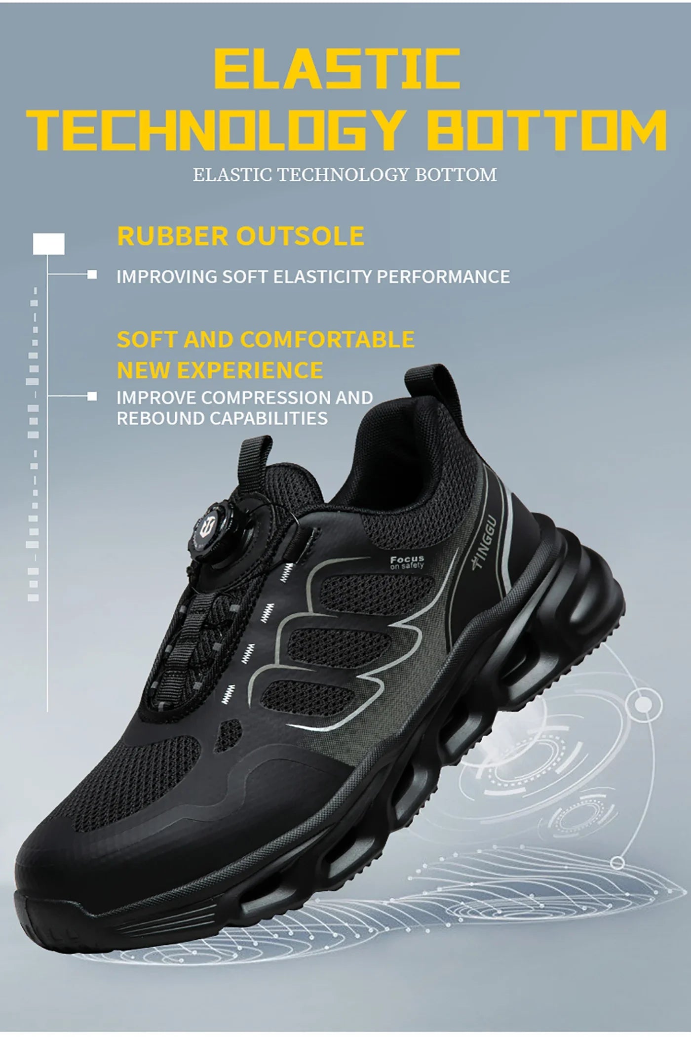 NEW Rotary Buckle Security Boots for Men WorkSneakers Women Boots Breathable Steel Toe ShoesSafety Puncture-Proof Men Boots