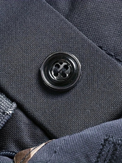 Men's High Elastic Anti-Wrinkle Straight Fit Business Pants | Non-Iron Formal Casual Trousers (1-Pack)
