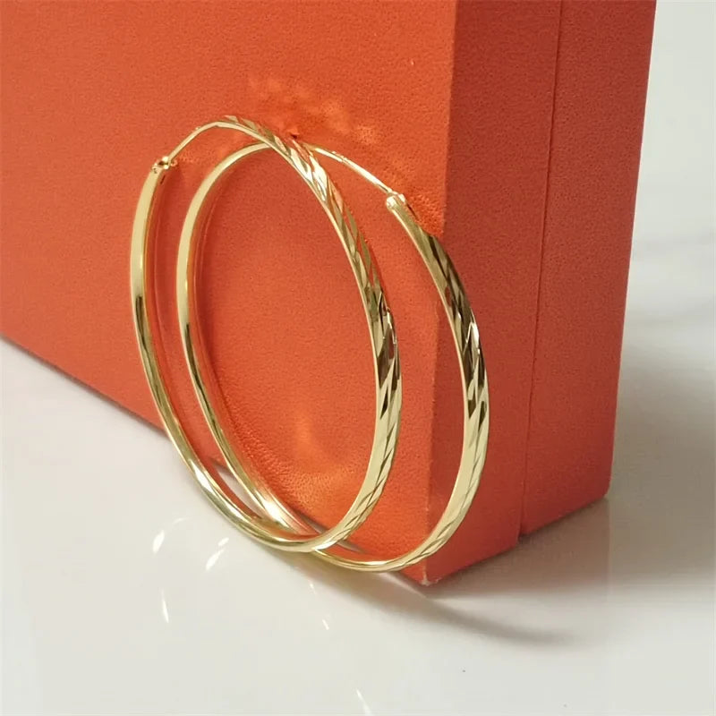 925 Sterling Silver Hoop Earrings For Women 18K Gold Plated Jewelry Dazzling Women's Hoops Earrings Christmas Gifts
