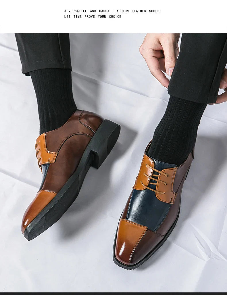 British Dress Social Leather Shoes Men Classic Brogues Office Casual Business Shoes For Men Large Size Formal Leather Shoes Man