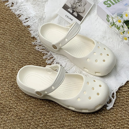 Kids'Casual Sandals EVA Summer Fashion Outdoor Soft Bottom Children Breathable Anti-slip Beach shoes Black White Size 36-41