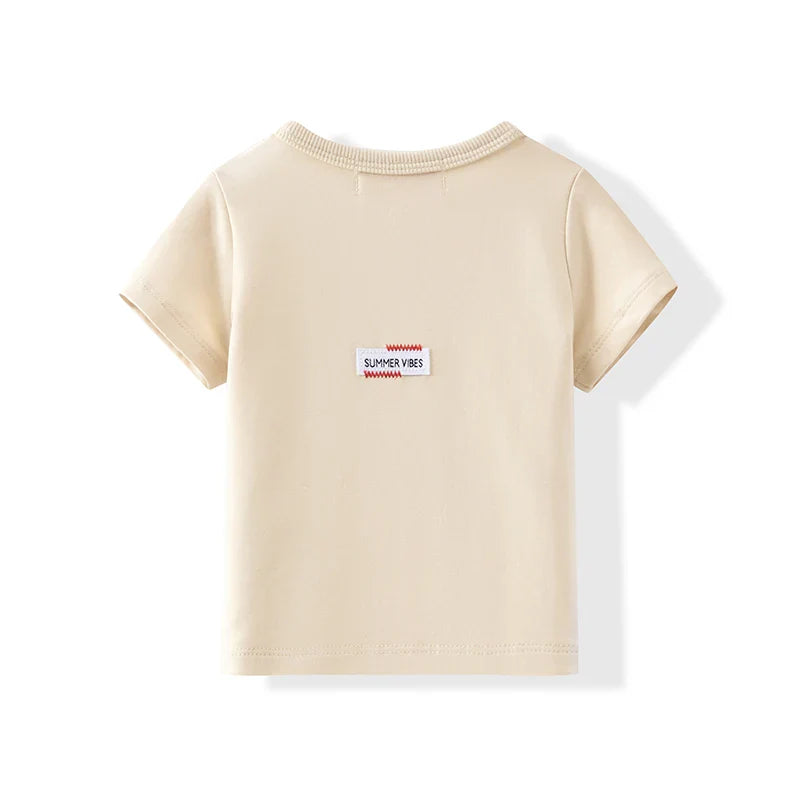 Family clothes with pockets summer label design children's boy and girls dress shirts baby set teenage skirt set
