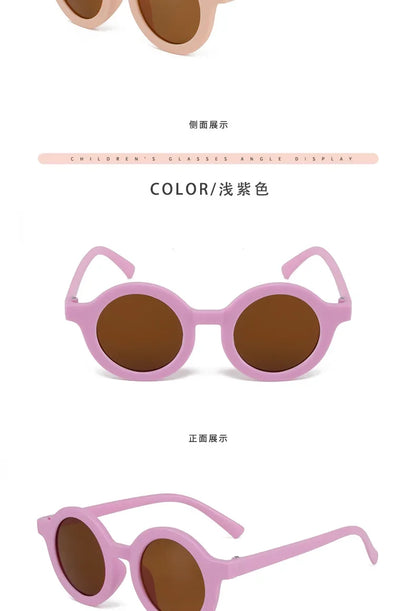 Children's sunglasses, inset style  round frame, 1-7 year old baby sunglasses, sun shading, sun protection
