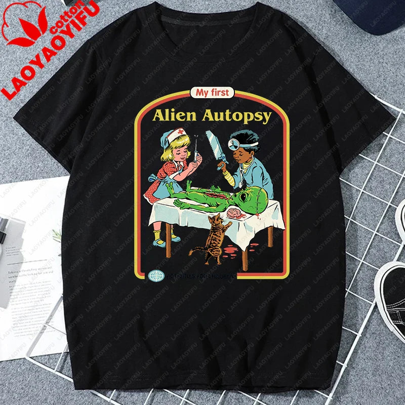 Let's Sacrifice Toby Horror Satanist Graphic Tops Unique Creative Cartoon Streetwear Unisex Scary Short-sleev Tee Ropa Hombre