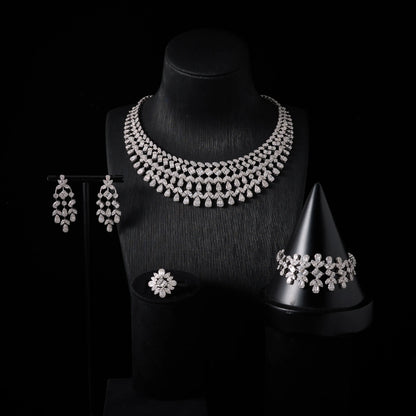 Women's Wedding Cubic Zircon Jewelry and Accessories Bridal Jewellery Set Luxury New in Matching Sets