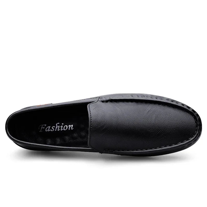 Genuine Leather Men Casual Shoes Slip on Mens Loafers Lightweight Comfortable Walking Shoes Breathable Formal Dress Shoes