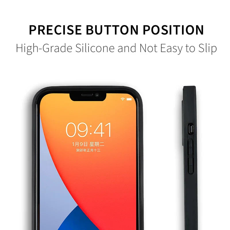Case for iPhone 15 14 13 12 11 XSM X XR 6 7 8 Plus Waterproof Soft Case Black White Air Case Full Protect Case iPhone 12
