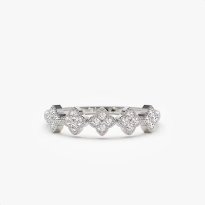 2mm Moissanite Ring With Certificate 925 Sterling Silver Cluster Flower Wedding Rings For Women 14k Gold Plated Jewelry