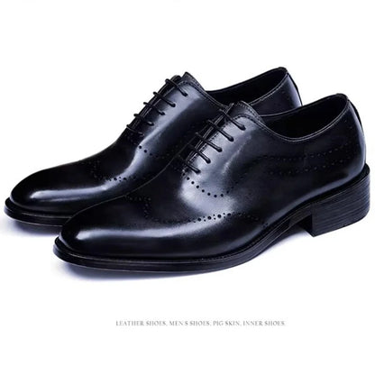 High Quality Cowhide Leather Shoes Men New Style Business Formal Shoes Lace-up Oxford Dress Shoes For Man
