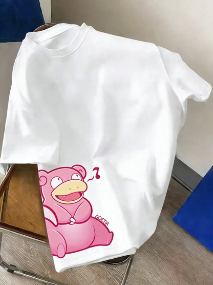 Graphic T Shirt Man Women Snorlax Print 2026 Summer Y2k Short Sleeve Tee Top Streetwear Parent-child Clothing