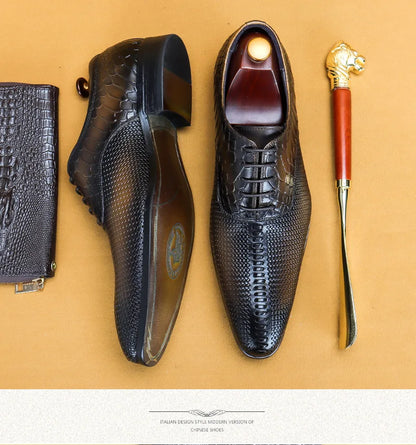 Italian Men Oxford Shoes Genuine Leather Lace Up Luxury Black Brown Mens Dress Shoes Office Business Wedding Formal Shoes Men