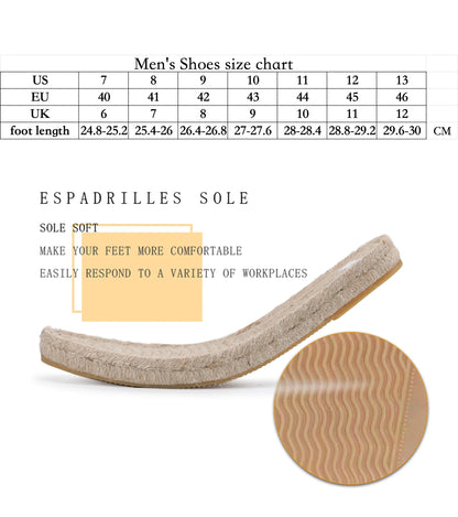 Espadrilles for Men Fashion Casual Canvas Slip on Flat