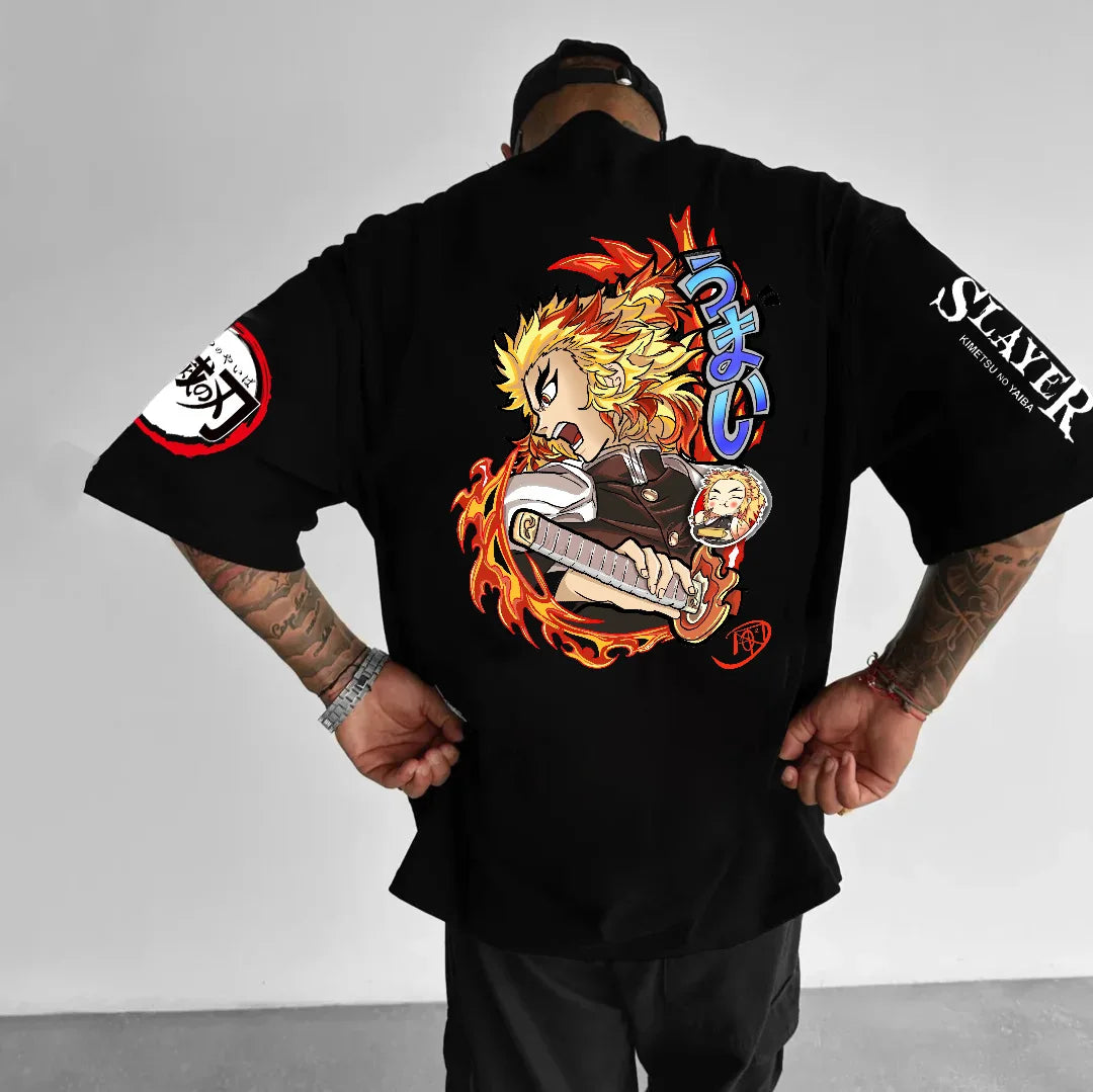 Demon Slayer Anime Men's T Shirts Summer Y2k Clothes Women Casual Cotton Oversized Short Sleeve Tee Streetwear Top Unisex