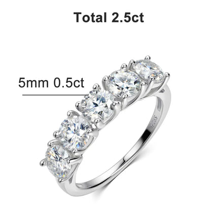 D Color 4mm Moissanite Diamond Rings for Women Classic Match Wedding Eternity Band with GRA s925 Sterling Silver Ring