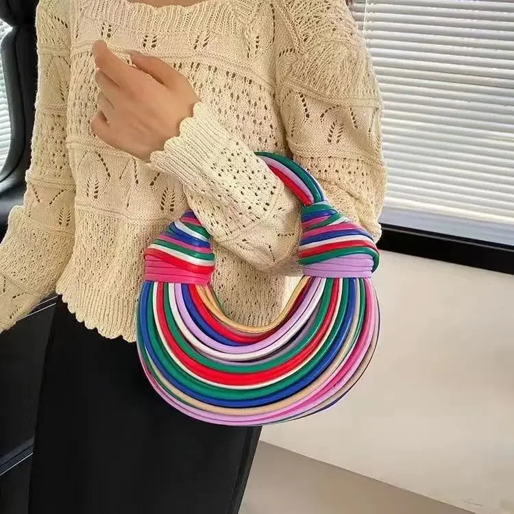 Luxury Designer Handbags Hand-woven Noodle Bag Knot Bag silver Dinner Bag